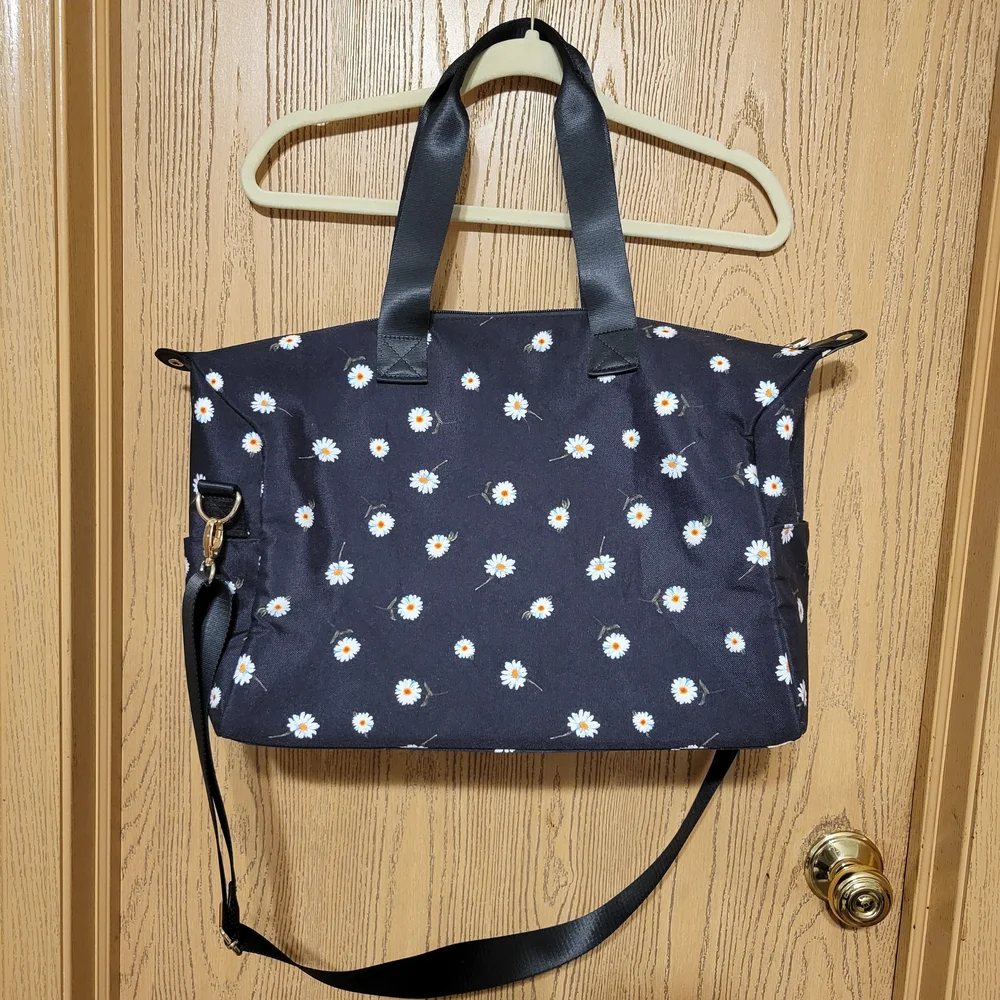Alice + Olivia Black and White Floral Tote / Shoulder Bag